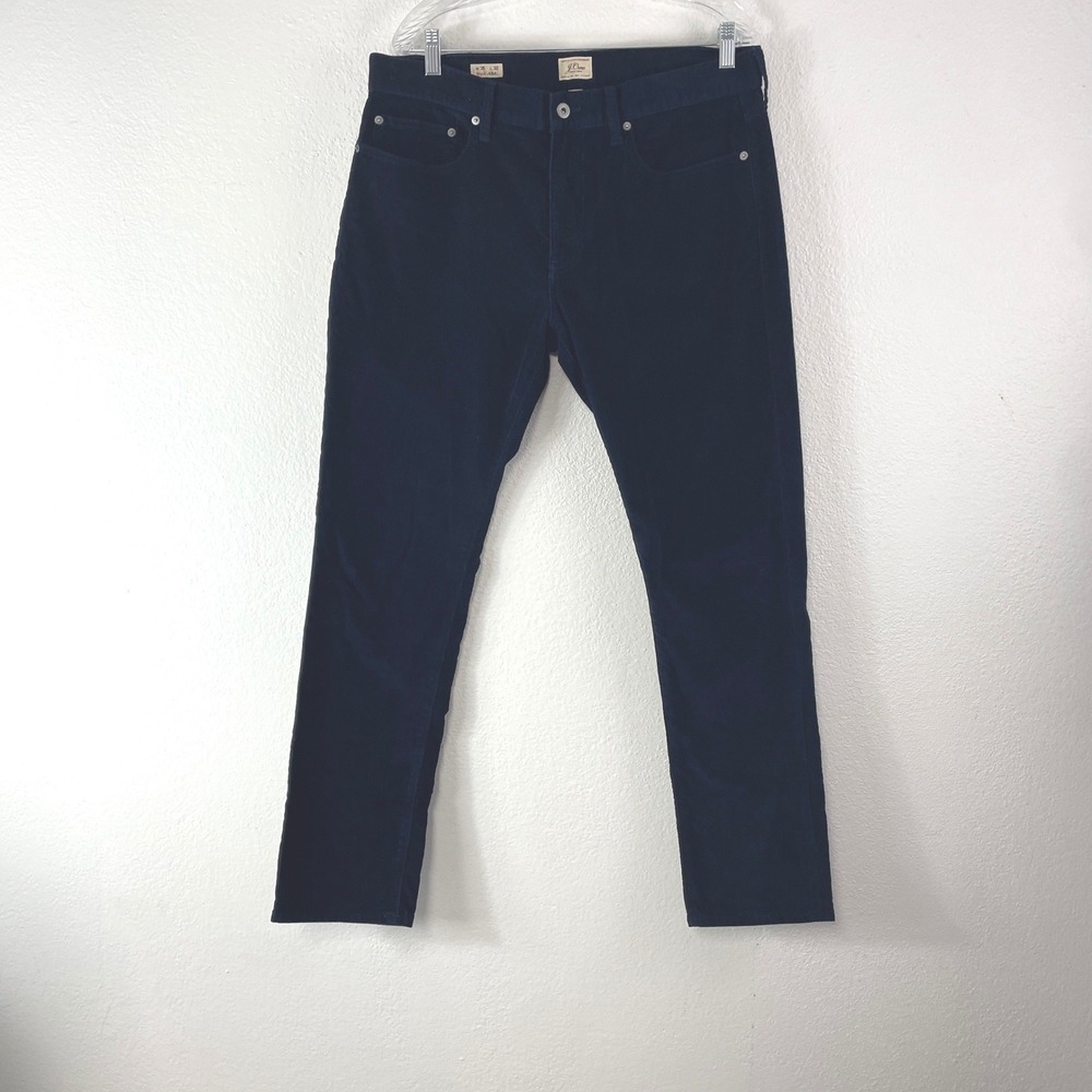 J.Crew 484 Slim Fit Corduroy Pants Mens 35x32 (actual 36x30) Navy Preppy Classic